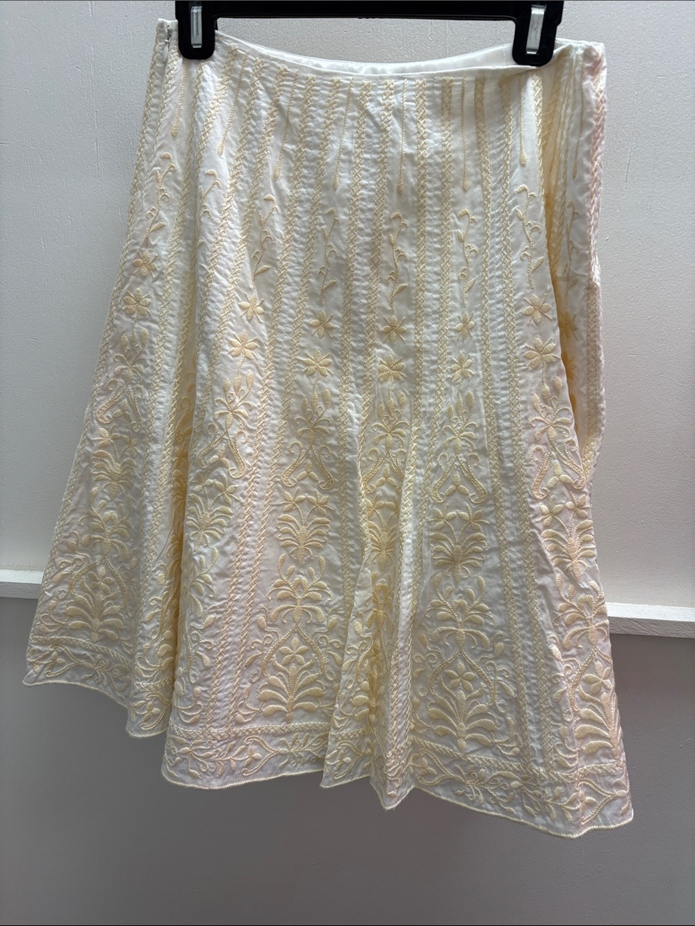 Tahari Cream Embroidered Circle Skirt - Picture 3 of 3